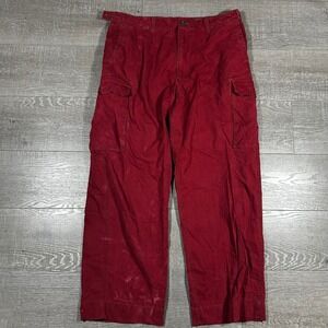 Vintage Y2k Abercrombie Fitch T-2083 Paratrooper Army Fatigue Cargo Pants XL Red